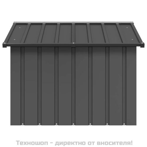 Кучешка къща, антрацит, 116,5x103x81,5 см, поцинкована стомана