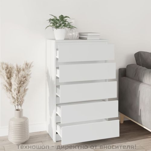 Скрин с чекмеджета, бял, 60x36x103 см, инженерно дърво