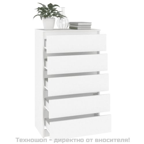 Скрин с чекмеджета, бял, 60x36x103 см, инженерно дърво