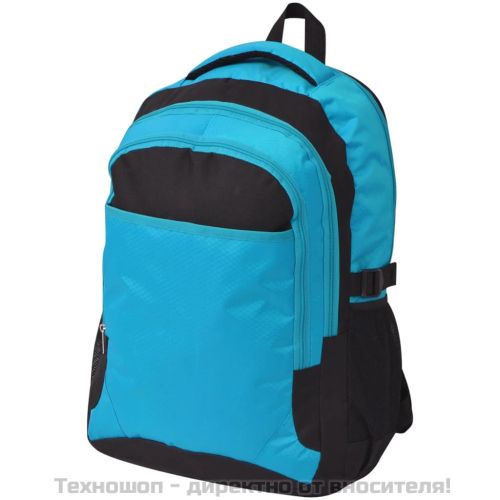 Раница, ученическа, 40 л, черно и синьо