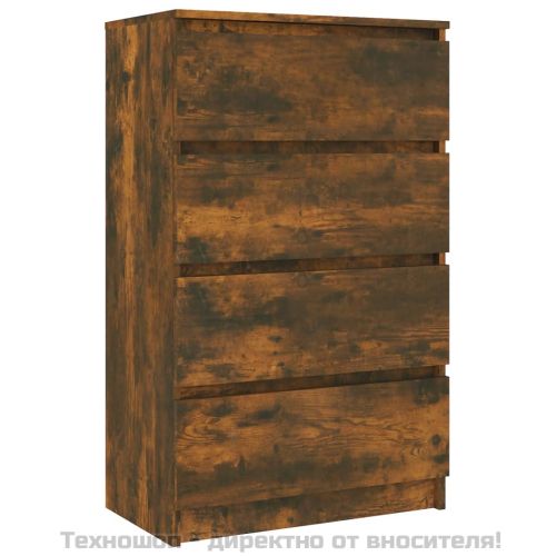 Сайдборд, опушен дъб, 60x35x98,5 см, инженерно дърво