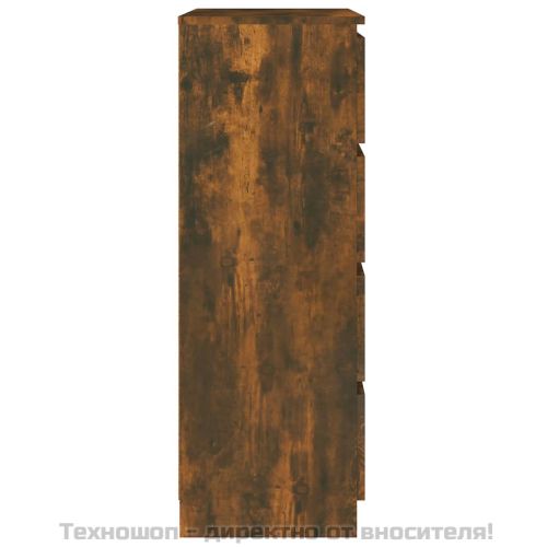Сайдборд, опушен дъб, 60x35x98,5 см, инженерно дърво