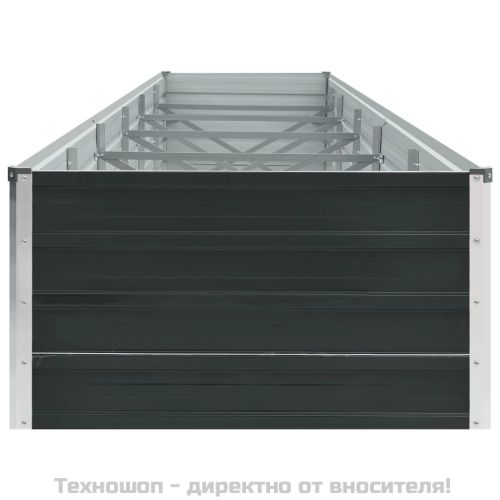 Градинска висока леха поцинкована стомана 480x80x45 см антрацит