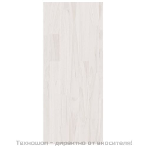 Библиотека разделител за стая, бяла, 100x30x71,5 см, бор масив