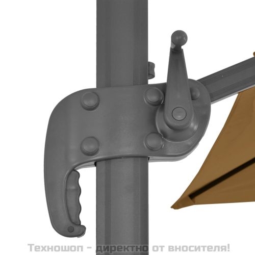 Градински чадър с конзола и алуминиев прът 400x300 см, бежов