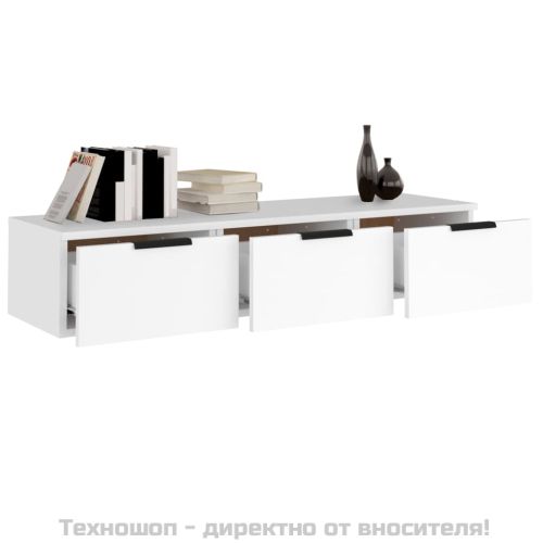 Стенен шкаф, бял, 102x30x20 см, инженерно дърво