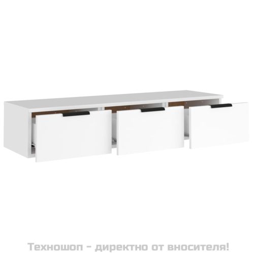 Стенен шкаф, бял, 102x30x20 см, инженерно дърво