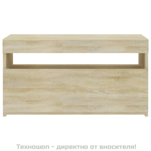 ТВ шкаф с LED осветление, дъб сонома, 75x35x40 см