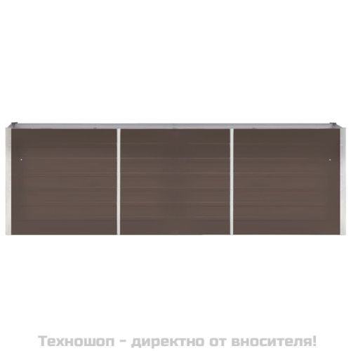 Градинска висока леха поцинкована стомана 240x40x77 см кафява