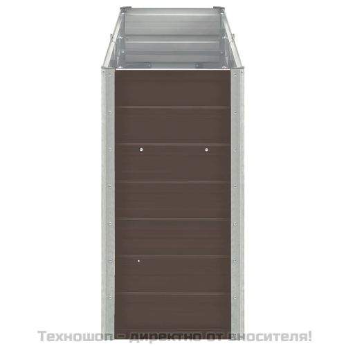 Градинска висока леха поцинкована стомана 240x40x77 см кафява