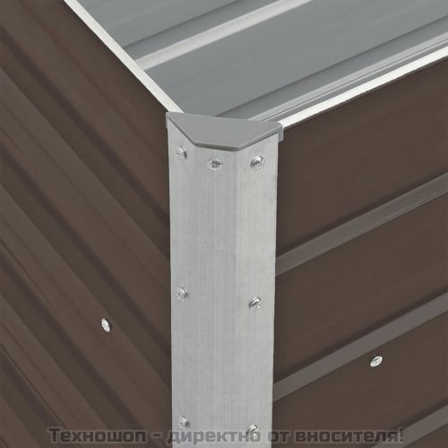 Градинска висока леха поцинкована стомана 240x40x77 см кафява