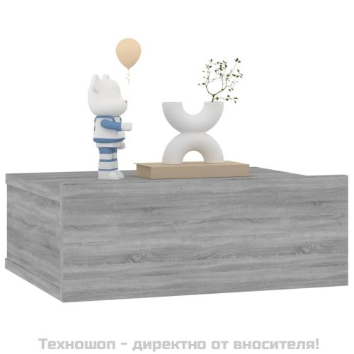 Плаващи нощни шкафчета 2 бр сив сонома 40x30x15 см инж. дърво