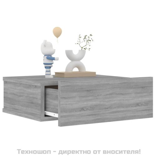 Плаващи нощни шкафчета 2 бр сив сонома 40x30x15 см инж. дърво