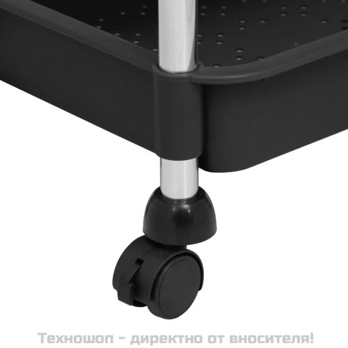 Кухненска количка на 5 нива, черна, 42x29x128 см, желязо и ABS