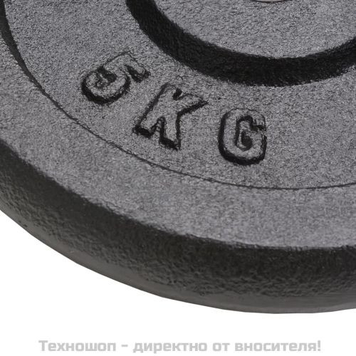 Дискове за тежести, 4 бр, 2x10 кг+2x5 кг, чугун