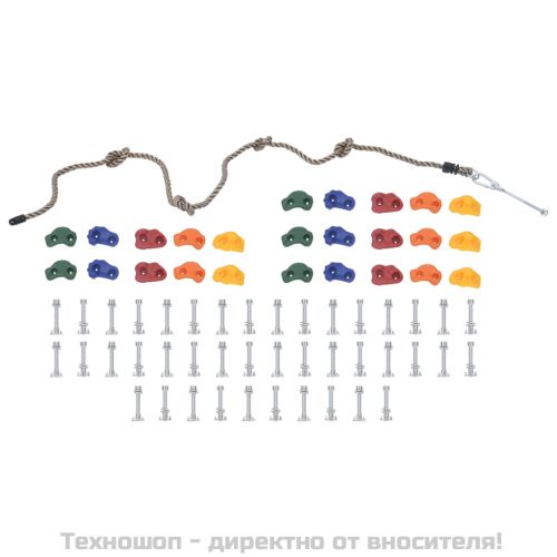 Камъни за катерене с въже, 25 бр, многоцветни