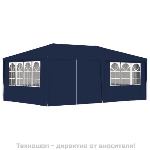 Професионална парти шатра със стени 4x6 м синя 90 г/м²