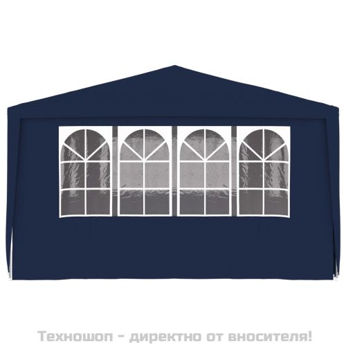 Професионална парти шатра със стени 4x6 м синя 90 г/м²