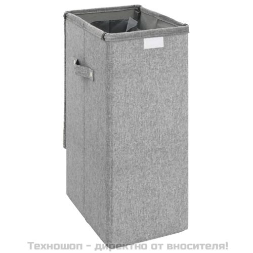 Сгъваем кош за пране сив 26x34,5x59,5 см изкуствен лен