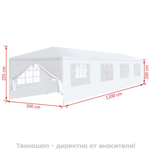 Градинска шатра, 3x12 м, бяла