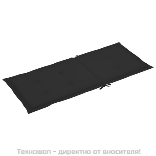 Възглавници за столове с облегалки 2 бр черни 120x50x3 см плат