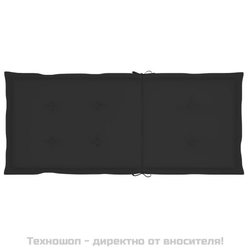 Възглавници за столове с облегалки 2 бр черни 120x50x3 см плат
