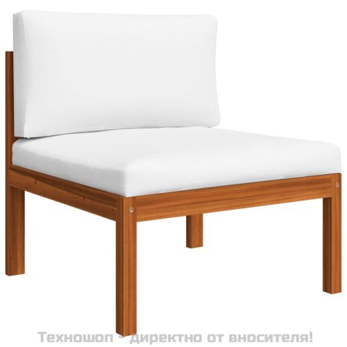 Градински комплект с възглавници, 2 части, дърво, акация и въже