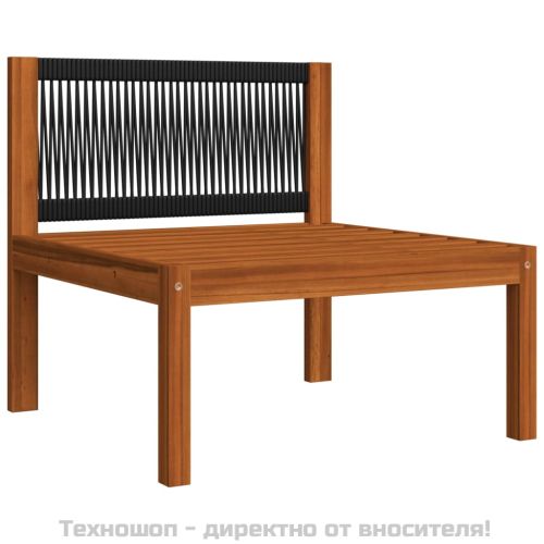 Градински комплект с възглавници, 2 части, дърво, акация и въже