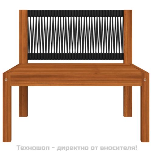 Градински комплект с възглавници, 2 части, дърво, акация и въже