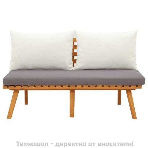 Градинска пейка с възглавници, 115 см, акациево дърво масив