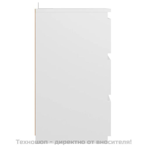 Нощни шкафчета, 2 бр, бели, 40x35x62,5 см, инженерно дърво