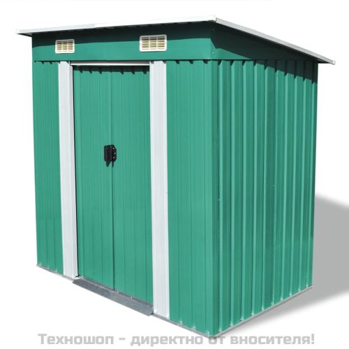 Градинска барака, зелена, метал