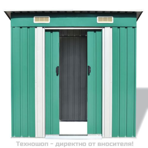 Градинска барака, зелена, метал