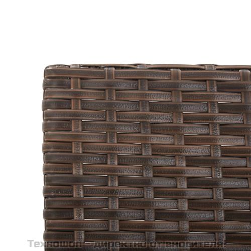 Градинска пейка с възглавници, 176 см, кафяв полиратан