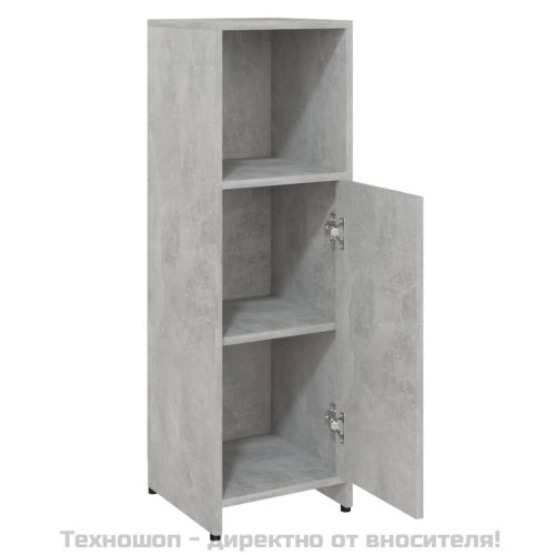 Шкаф за баня, бетонно сиво, 30x30x95 см, инженерно дърво