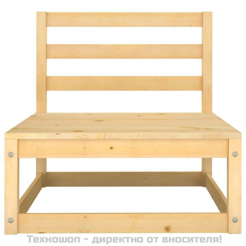 Градински лаундж комплект, 2 части, с възглавници, бор масив