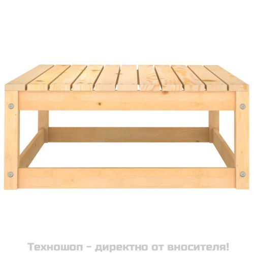 Градински лаундж комплект, 2 части, с възглавници, бор масив