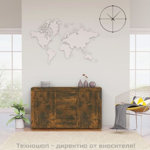 Сайдборд, опушен дъб, 120x36x69 см, инженерно дърво