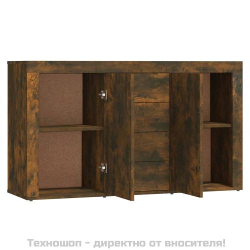 Сайдборд, опушен дъб, 120x36x69 см, инженерно дърво