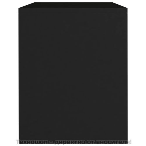 Нощно шкафче, черно, 40x30x40 см, инженерно дърво