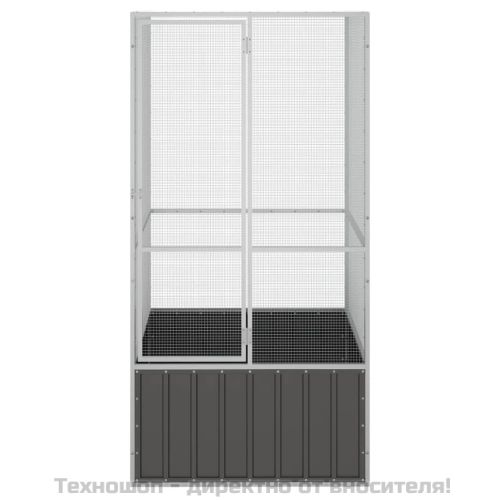 Клетка за птици антрацит 111x107x211,5 см поцинкована стомана