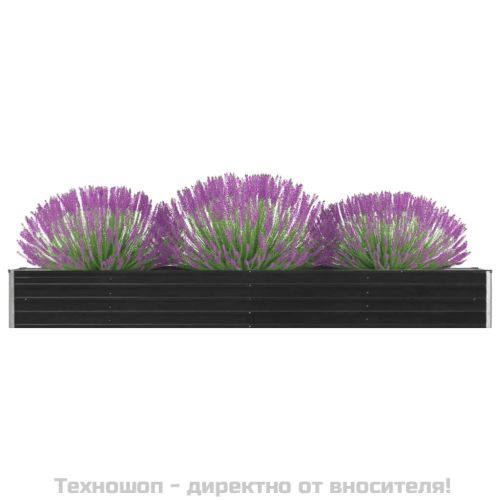 Градинска висока леха поцинкована стомана 320x40x45 см антрацит