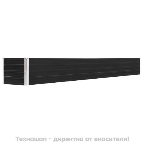 Градинска висока леха поцинкована стомана 320x40x45 см антрацит