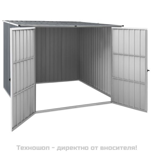 Градинска барака, сива, 195x198x159 см, поцинкована стомана