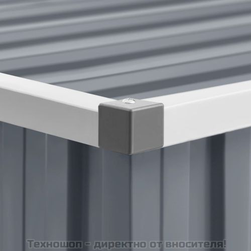 Градинска барака, сива, 195x198x159 см, поцинкована стомана