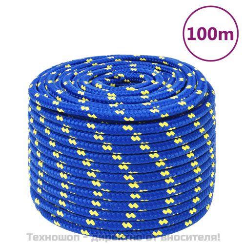 Въже за лодка синьо 12 мм 100 м полипропилен