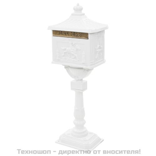 Алуминиева пощенска кутия на стойка винтидж неръждаема бяла