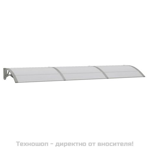 Навес за врата, сив, 300x75 см, поликарбонат