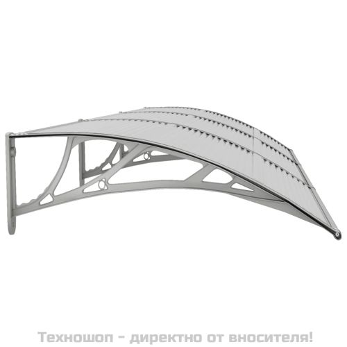 Навес за врата, сив, 300x75 см, поликарбонат