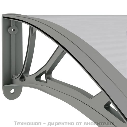 Навес за врата, сив, 300x75 см, поликарбонат